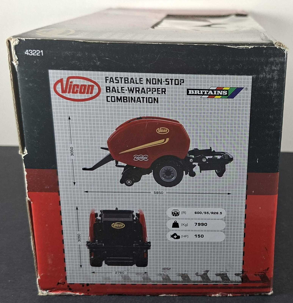Boxed Britains Vicon Fastbale Non Stop Bale Wrapper Combination - 43221