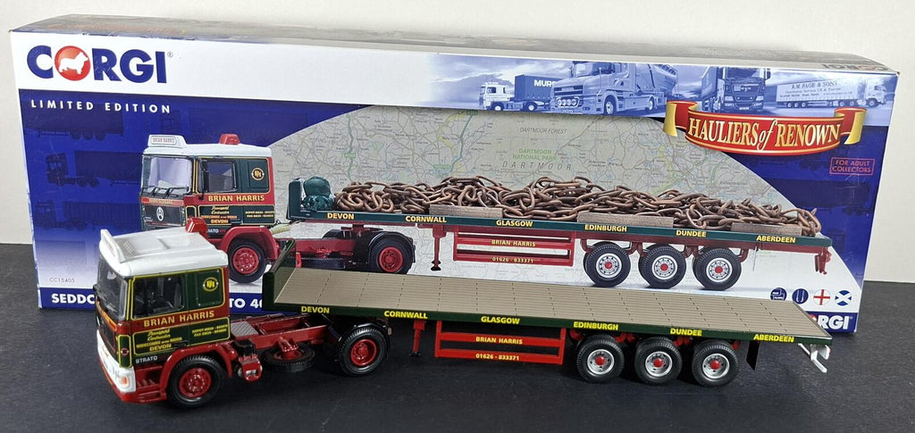 Boxed Corgi Brian Harris Seddon Atkinson Strato 40 Flatbed With Chain Load - CC15405