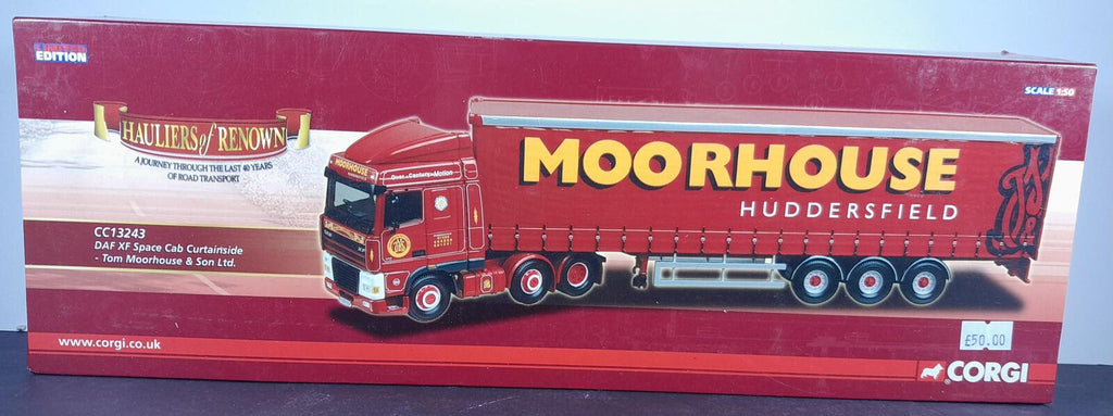 Boxed Corgi Tom Moorhouse & Son Ltd DAF XF Space Cab Curtainside - CC13243 (21)*