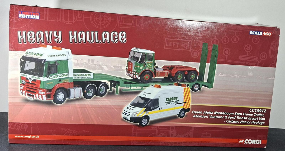 Corgi Cadzow Heavy Haulage Foden Alpha Nooteboom Trailer, Atkinson Venturer & Ford Transit  CC13912