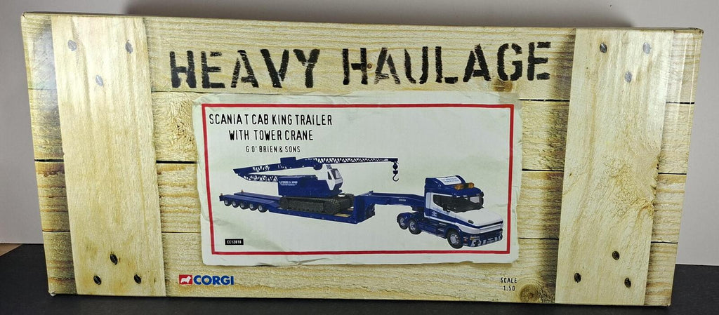 Boxed Corgi G O'Brien & Sons Scania T Cab King Trailer With Tower Crane - CC12818
