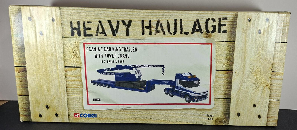 Boxed Corgi G O'Brien & Sons Scania T Cab King Trailer With Tower Crane - CC12818