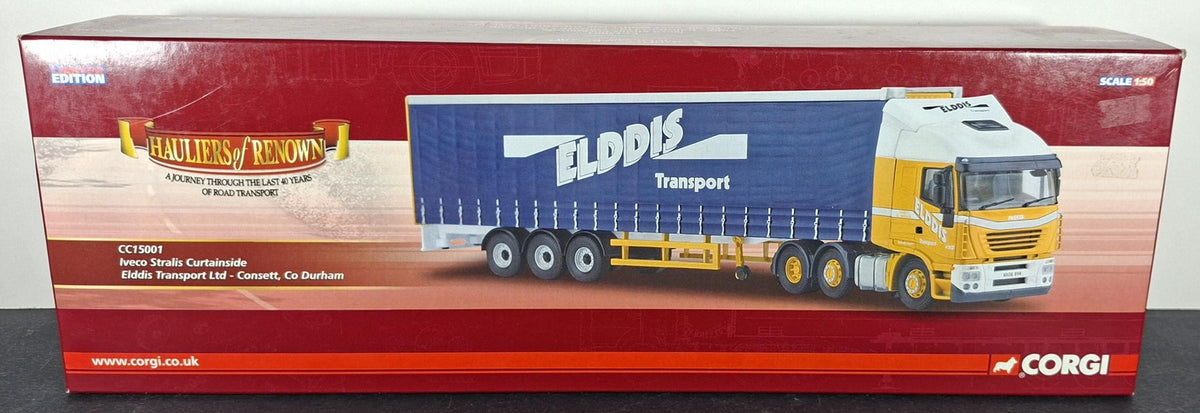 Boxed Corgi Elddis Transport Ltd Iveco Stralis Curtainside - CC15001