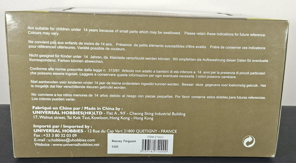 Boxed Universal Hobbies Massey Ferguson 5480 Tractor - 2740U