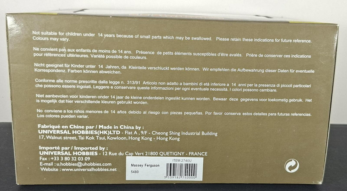 Boxed Universal Hobbies Massey Ferguson 5480 Tractor - 2740U