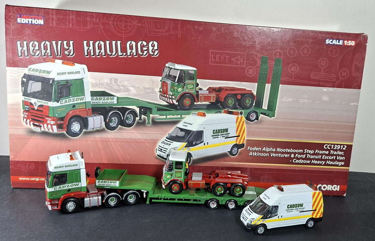 Corgi Cadzow Heavy Haulage Foden Alpha Nooteboom Trailer, Atkinson Venturer & Ford Transit  CC13912
