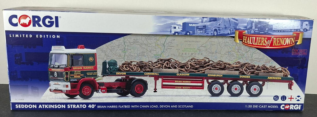 Boxed Corgi Brian Harris Seddon Atkinson Strato 40 Flatbed With Chain Load - CC15405